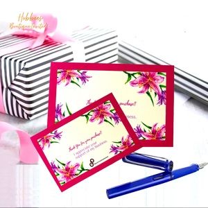 Floral Thank You Business Cards, Qty 100 Packaging Poshmark Note, Thank You Card